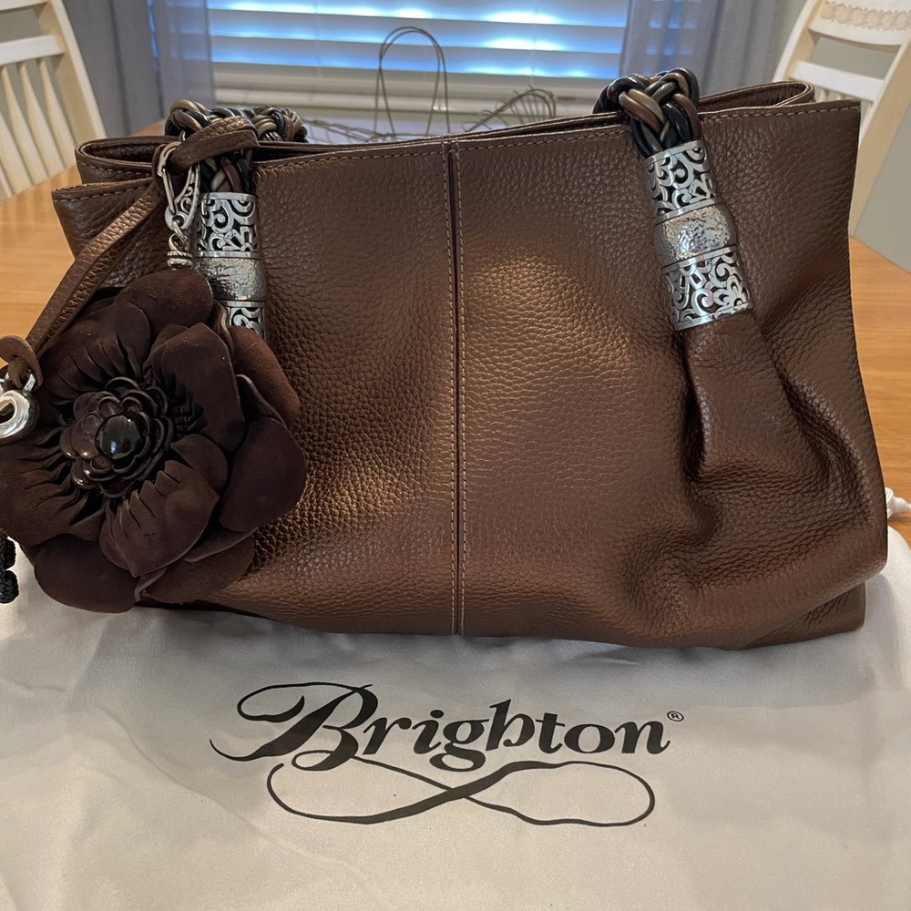 Brighton Bora Bora Bronze Leather Shoulder Bag